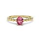 1 - Helen Bold Oval Cut Pink Tourmaline Solitaire Promise Ring 