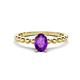 1 - Helen Bold Oval Cut Amethyst Solitaire Promise Ring 