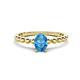 1 - Helen Bold Oval Cut Blue Topaz Solitaire Promise Ring 