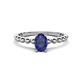 1 - Helen Bold Oval Cut Iolite Solitaire Promise Ring 