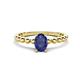 1 - Helen Bold Oval Cut Iolite Solitaire Promise Ring 