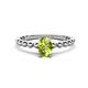 1 - Helen Bold Oval Cut Peridot Solitaire Promise Ring 