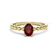 1 - Helen Bold Oval Cut Red Garnet Solitaire Promise Ring 