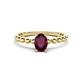 1 - Helen Bold Oval Cut Rhodolite Garnet Solitaire Promise Ring 