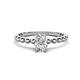 1 - Helen Bold Oval Cut White Sapphire Solitaire Promise Ring 
