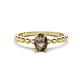 1 - Helen Bold Oval Cut Smoky Quartz Solitaire Promise Ring 