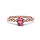 1 - Helen Bold Oval Cut Pink Tourmaline Solitaire Promise Ring 