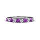 1 - Emlynn 3.00 mm Amethyst and Diamond 10 Stone Wedding Band 