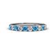 1 - Emlynn 3.00 mm Blue Topaz and Diamond 10 Stone Wedding Band 