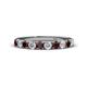 1 - Emlynn 3.00 mm Red Garnet and Diamond 10 Stone Wedding Band 