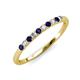 3 - Emlynn 2.40 mm Blue Sapphire and Lab Grown Diamond 10 Stone Wedding Band 