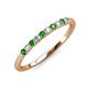 3 - Emlynn 2.40 mm Green Garnet and Lab Grown Diamond 10 Stone Wedding Band 