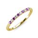 3 - Emlynn 2.40 mm Amethyst and Lab Grown Diamond 10 Stone Wedding Band 