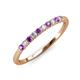 3 - Emlynn 2.40 mm Amethyst and Lab Grown Diamond 10 Stone Wedding Band 