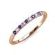 3 - Emlynn 2.40 mm Iolite and Lab Grown Diamond 10 Stone Wedding Band 