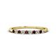 1 - Emlynn 2.40 mm Red Garnet and Lab Grown Diamond 10 Stone Wedding Band 