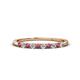 1 - Emlynn 2.40 mm Rhodolite Garnet and Lab Grown Diamond 10 Stone Wedding Band 