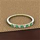 2 - Emlynn 2.40 mm Emerald and Lab Grown Diamond 10 Stone Wedding Band 