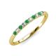 3 - Emlynn 2.40 mm Emerald and Lab Grown Diamond 10 Stone Wedding Band 