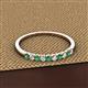 2 - Emlynn 2.40 mm Emerald and Lab Grown Diamond 10 Stone Wedding Band 