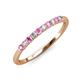 3 - Emlynn 2.40 mm Pink Sapphire and Lab Grown Diamond 10 Stone Wedding Band 