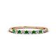 1 - Emlynn 2.40 mm Green Garnet and Lab Grown Diamond 10 Stone Wedding Band 