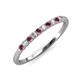 3 - Emlynn 2.40 mm Rhodolite Garnet and Lab Grown Diamond 10 Stone Wedding Band 