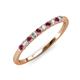 3 - Emlynn 2.40 mm Rhodolite Garnet and Lab Grown Diamond 10 Stone Wedding Band 