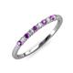 3 - Emlynn 2.40 mm Amethyst and Lab Grown Diamond 10 Stone Wedding Band 