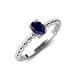 4 - Helen Bold Oval Cut Blue Sapphire Solitaire Promise Ring 