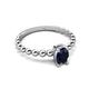 5 - Helen Bold Oval Cut Blue Sapphire Solitaire Promise Ring 