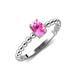 4 - Helen Bold Oval Cut Pink Sapphire Solitaire Promise Ring 