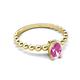 5 - Helen Bold Oval Cut Pink Sapphire Solitaire Promise Ring 