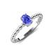 4 - Helen Bold Oval Cut Tanzanite Solitaire Promise Ring 