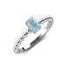 4 - Helen Bold Oval Cut Aquamarine Solitaire Promise Ring 