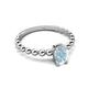 5 - Helen Bold Oval Cut Aquamarine Solitaire Promise Ring 