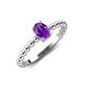 4 - Helen Bold Oval Cut Amethyst Solitaire Promise Ring 