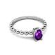 5 - Helen Bold Oval Cut Amethyst Solitaire Promise Ring 