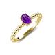 4 - Helen Bold Oval Cut Amethyst Solitaire Promise Ring 