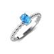4 - Helen Bold Oval Cut Blue Topaz Solitaire Promise Ring 