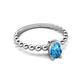 5 - Helen Bold Oval Cut Blue Topaz Solitaire Promise Ring 