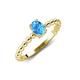 4 - Helen Bold Oval Cut Blue Topaz Solitaire Promise Ring 