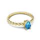 5 - Helen Bold Oval Cut Blue Topaz Solitaire Promise Ring 