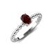 4 - Helen Bold Oval Cut Red Garnet Solitaire Promise Ring 
