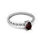 5 - Helen Bold Oval Cut Red Garnet Solitaire Promise Ring 