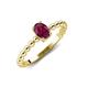 4 - Helen Bold Oval Cut Rhodolite Garnet Solitaire Promise Ring 