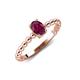 4 - Helen Bold Oval Cut Rhodolite Garnet Solitaire Promise Ring 