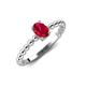 4 - Helen Bold Oval Cut Ruby Solitaire Promise Ring 