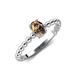 4 - Helen Bold Oval Cut Smoky Quartz Solitaire Promise Ring 