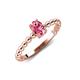 4 - Helen Bold Oval Cut Pink Tourmaline Solitaire Promise Ring 